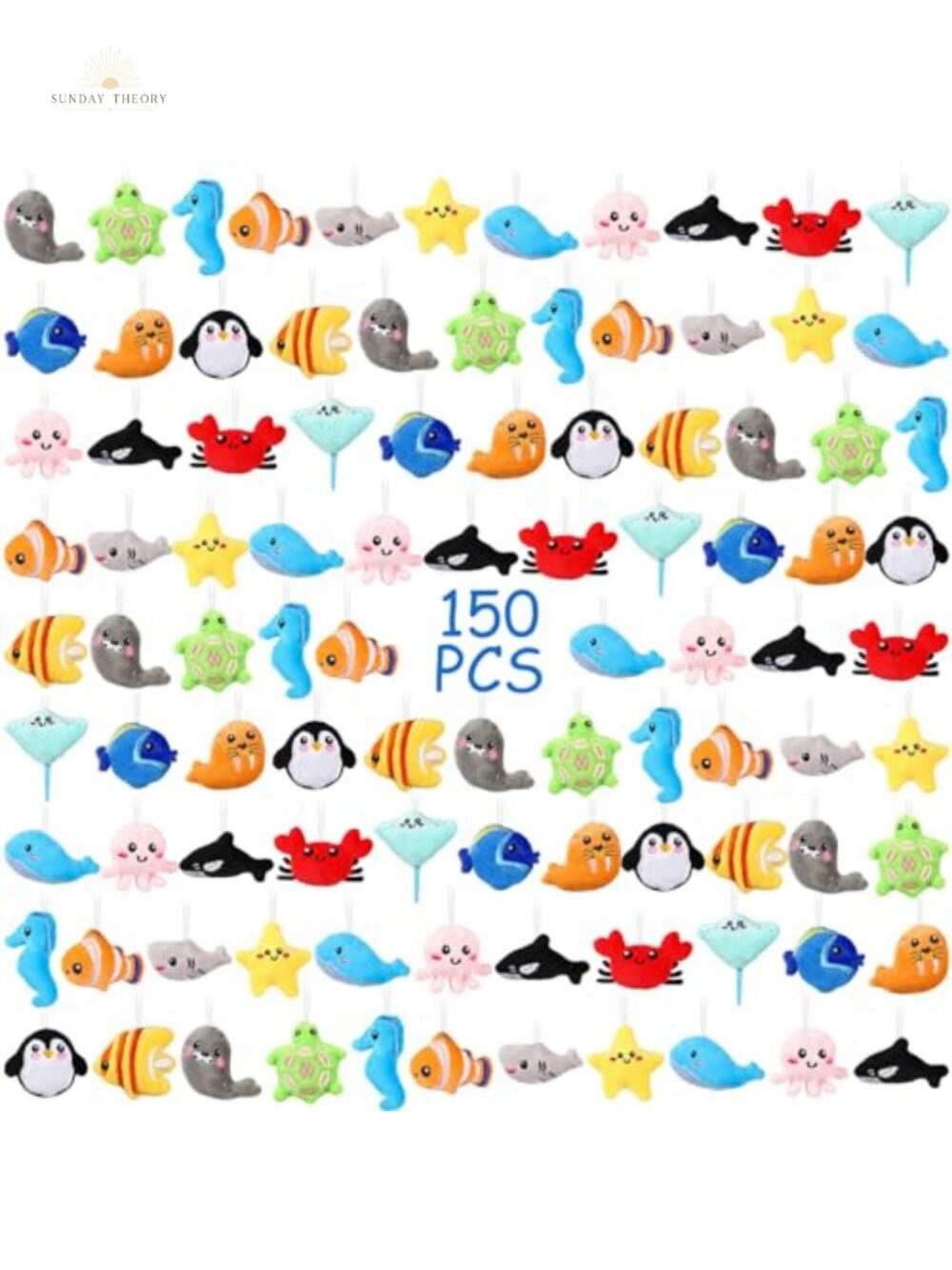 Set of 150 Plush Sea Animal Keychains Cute Mini Stuffed Toys Party Favors